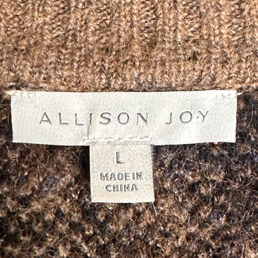 Allison Joy Leopard Print Cardigan Sweater Women's Large Button Front Cozy Knit - Picture 7 of 16
